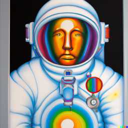 an astronaut, airbrush painting by Howard Arkley generated by DALL·E 2